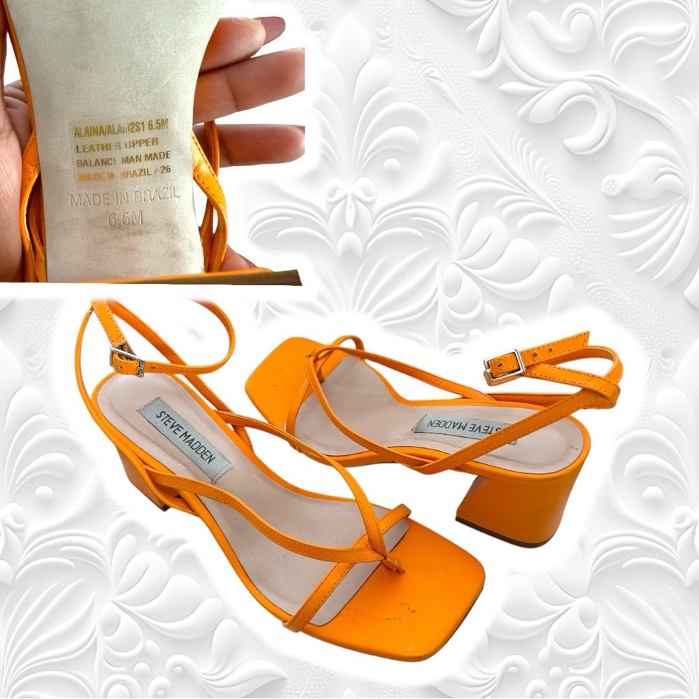 Steve Madden Women's Bright Orange Block Heels